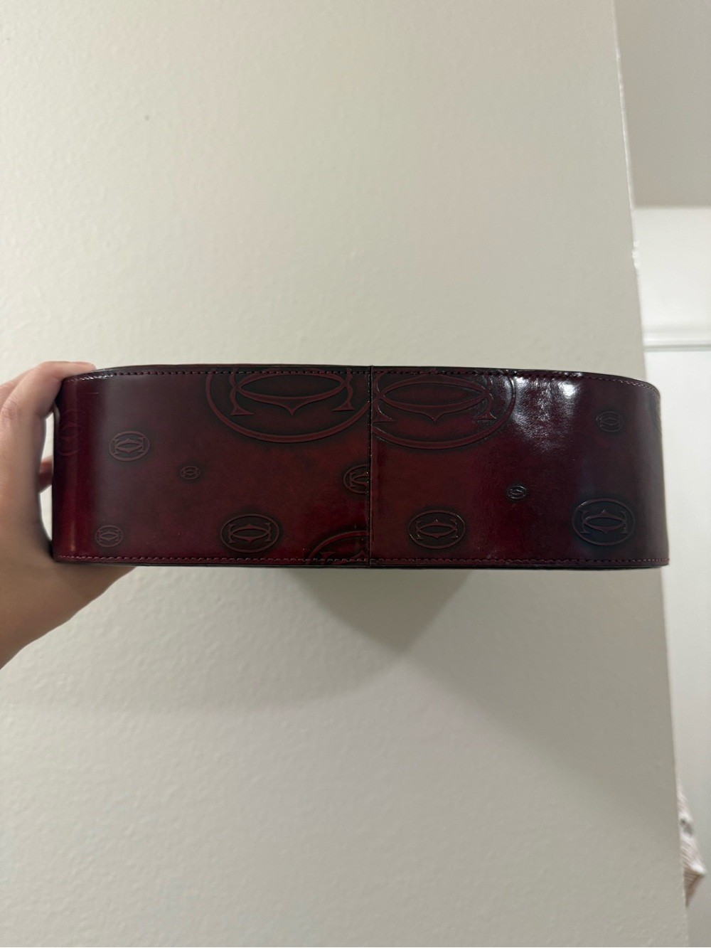 Cartier Deep Red Leather Shoulder Bag - Picture 9 of 14